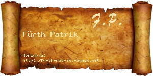 Fürth Patrik névjegykártya