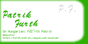 patrik furth business card